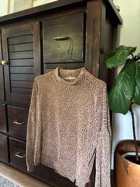Cozy Textured Long Sleeve Top in Mauve Taupe